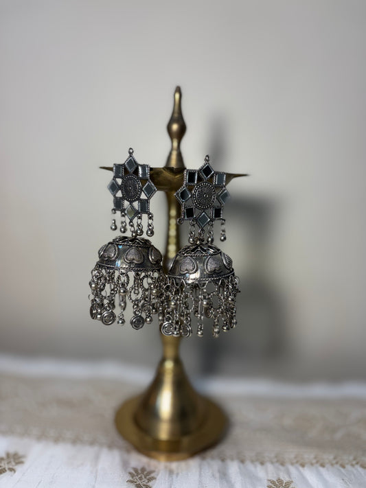 Rooh oxidised jhumkas