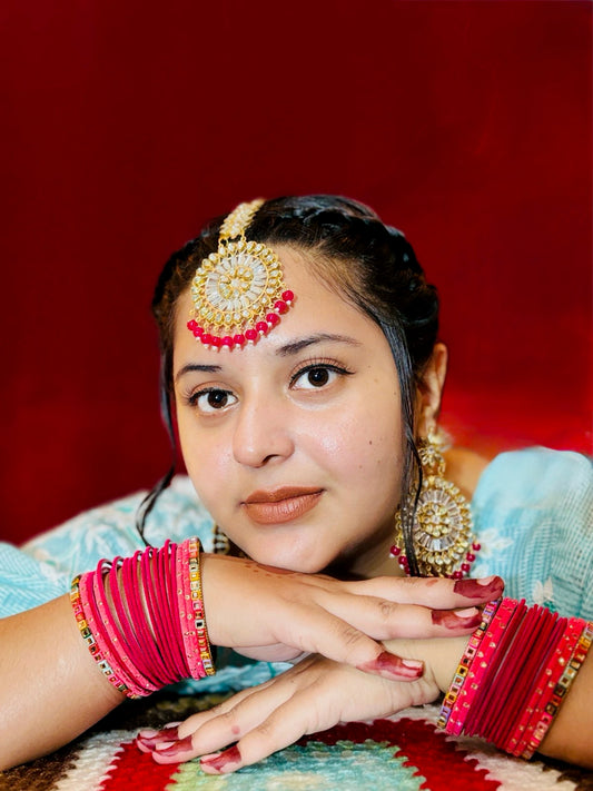 Saanjh Maangtika & Earring Set – The Golden Glow of Evening