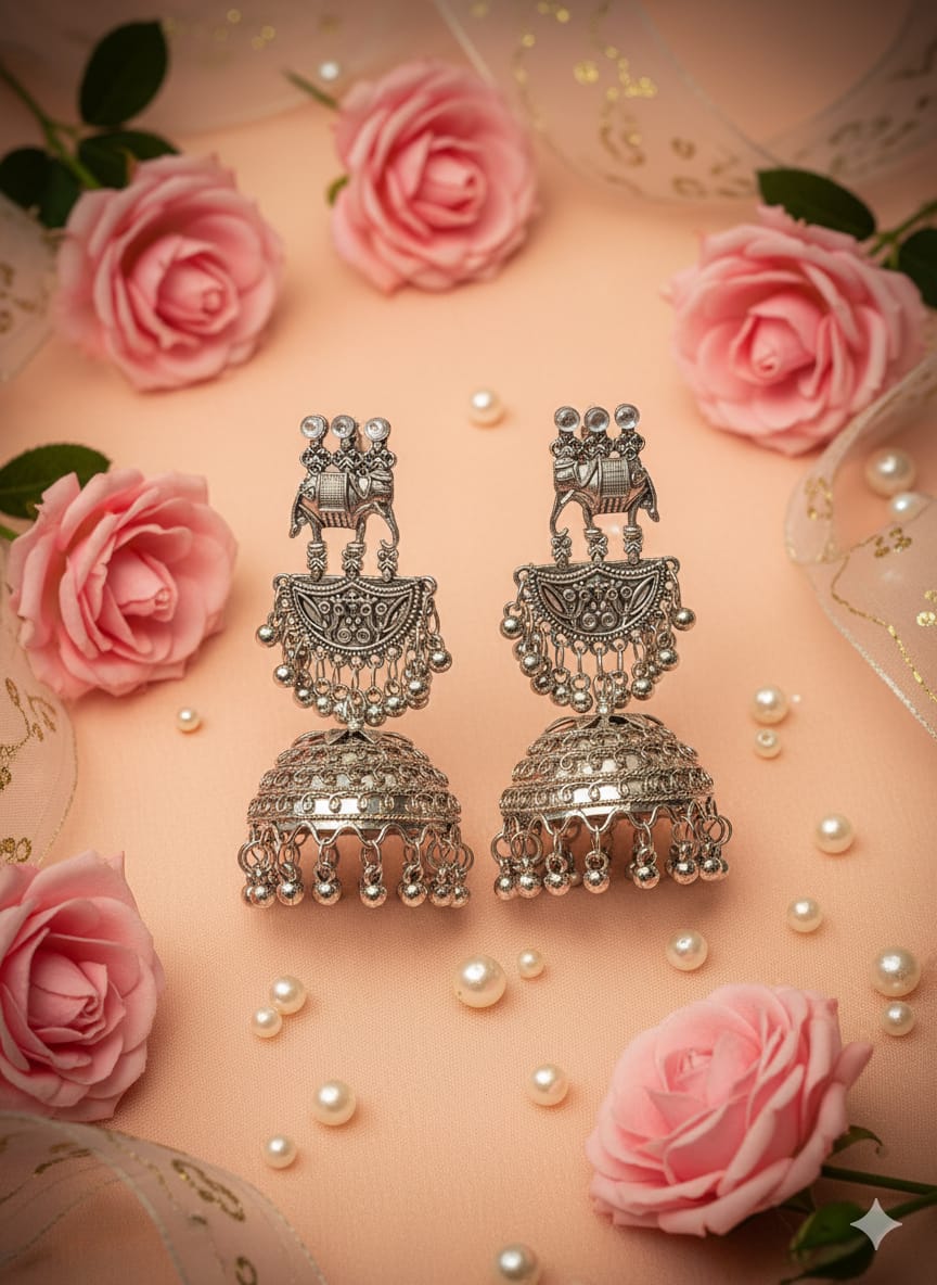 Gulnaz oxidised Jhumka
