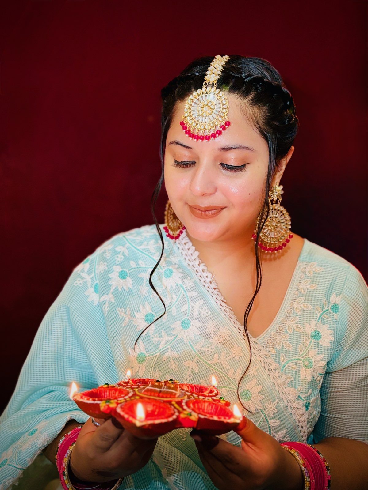 Saanjh Maangtika & Earring Set – The Golden Glow of Evening