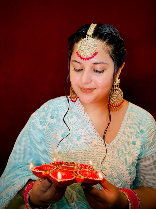 Saanjh Maangtika & Earring Set – The Golden Glow of Evening