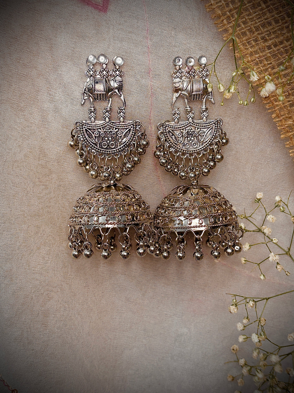 Gulnaz oxidised Jhumka