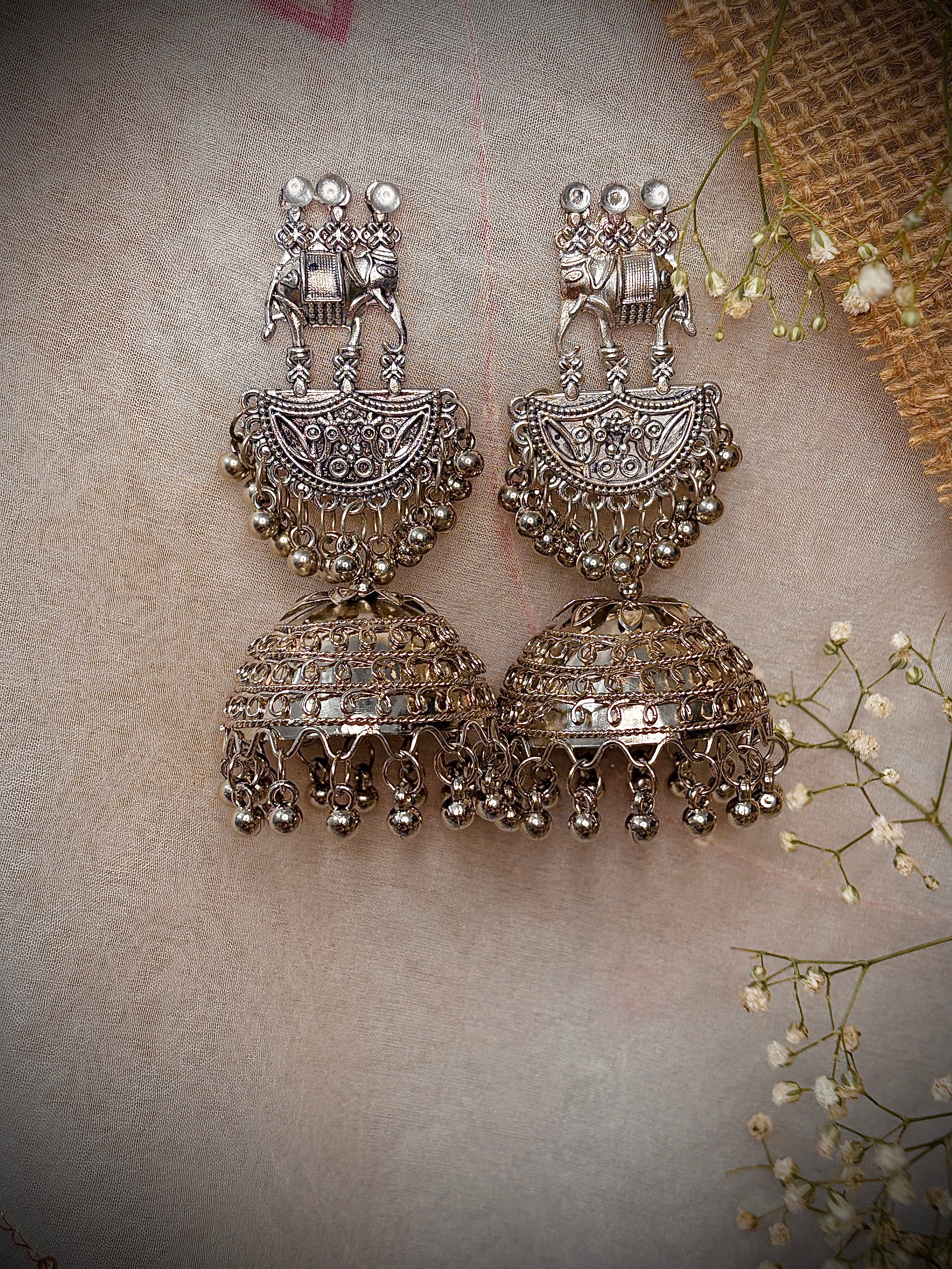 Gulnaz oxidised Jhumka