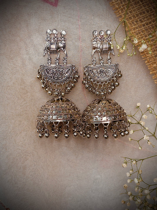 Gulnaz oxidised Jhumka