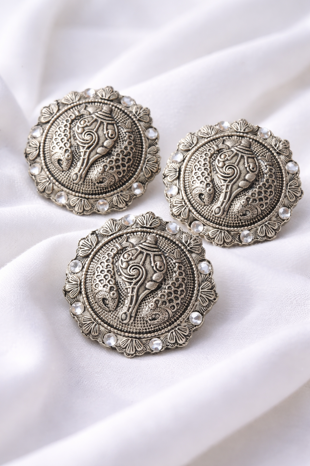 Ziya oxidised stud earrings and ring set