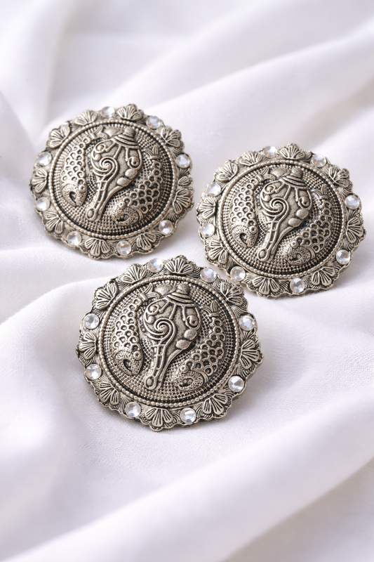 Ziya oxidised stud earrings and ring set