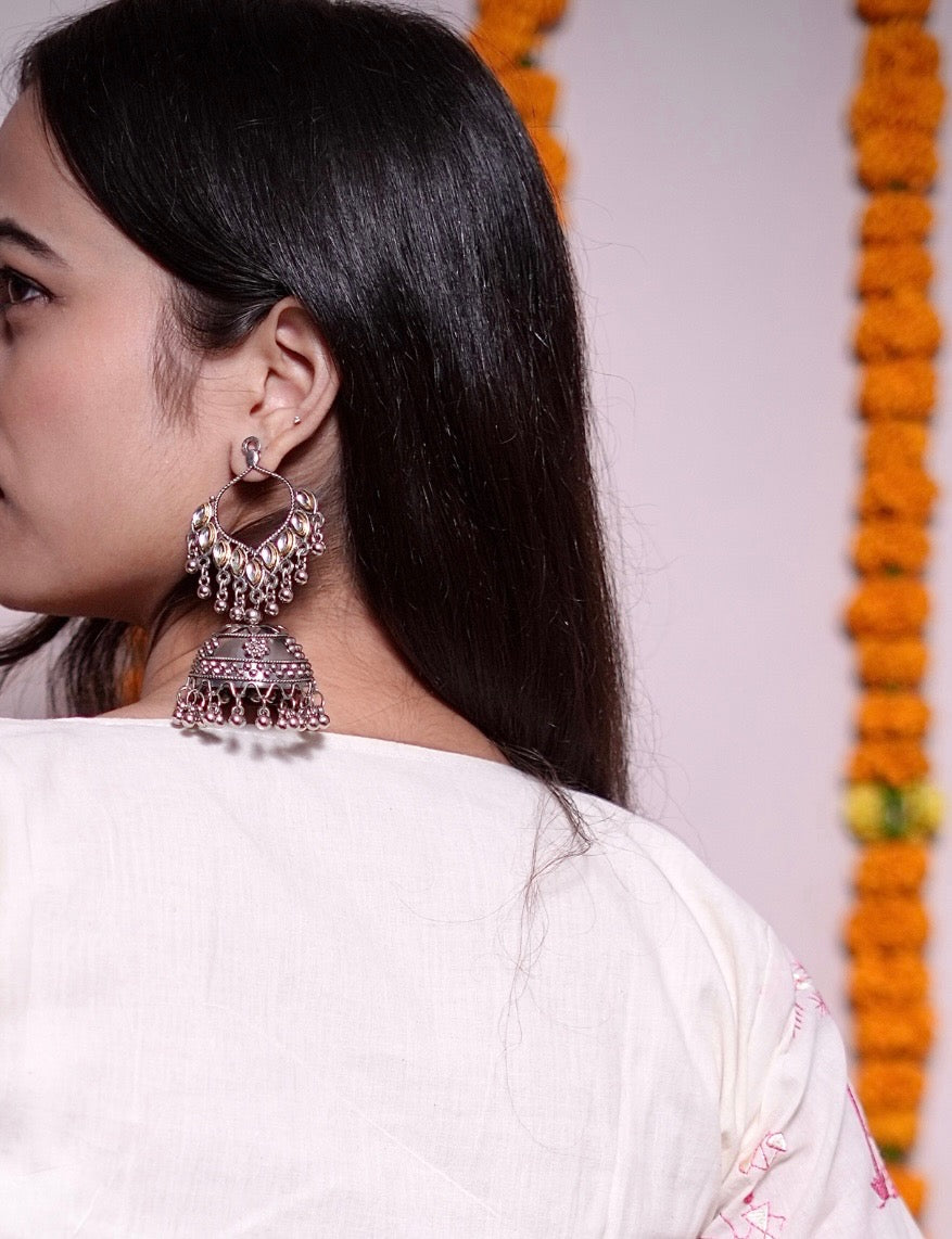 Zuri Oxidised Jhumkas